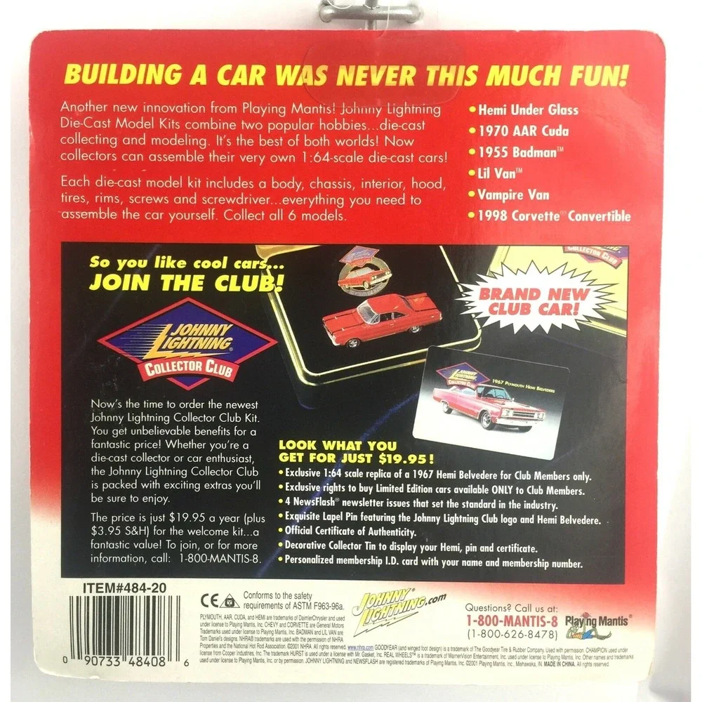 Johnny Lightning Model Kit 1970‎ 70 Plymouth AAR Cuda Green Car Diecast 1/64